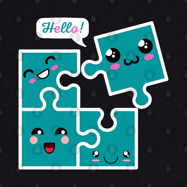 Kawaii Puzzle Pieces by Mey Designs